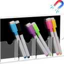 Chunful Magnetic Marker Holder with 4 Compartment Magnetic Pen Holder Dry Erase Storage Cup for Whiteboard, Refrigerator, Locker Accessories, School and Office Supplies