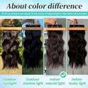 KooKaStyle Clip in Synthetic Hair Extensions Long Wavy 4PCS Thick Hairpieces Dark Brown 6# Fiber Double Weft Natural Hair Extensions 24 Inch for Women