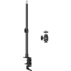 NEEWER Camera Desk Mount with C Clamp, 2 Pack 13.8"-23.6" Adjustable Desktop Light Stands with 1/4" Ball Heads Cold Shoe Adapters Long Handles for Webcam DSLR Camera Monitor Ring Light, Max Load 5kg