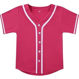 Youth Button Down Plain Baseball Jersey, Blank Softball Team Uniform, Hip Hop Hipster Short Sleeve Active Shirts, Size: 10 Years