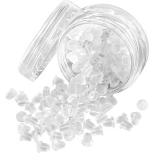 Rubber Earring Backs Soft Clear Earring Backings for Studs Hypoallergenic Silicone Earrings Backs Stopper Replacement for Women (100 Pcs) (Standard)