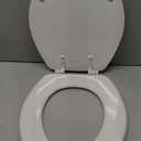 Mayfair Athens Toilet Seat, Easy Clean Hinges and Durable Wood Seat, Round, White