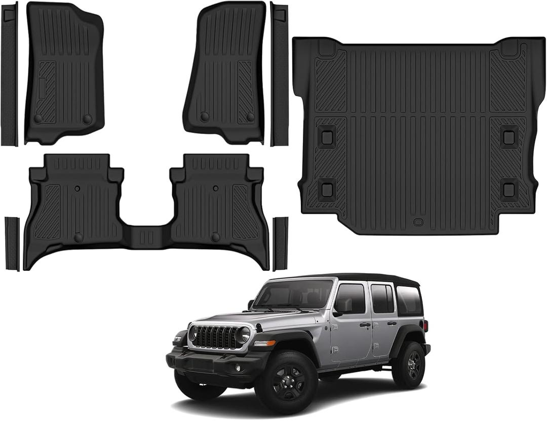 All Weather Floor Mats for 2018-2026 Jeep Wrangler 4XE 4Door(Not for JL/JK)