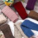 Geyoga 12 Pairs Women Leg Warmers for Winter, Cable Knit Knee High 80s Plus Size Leg Warmers for Boot Yoga Socks Ballet Dance(Mixed Colors)