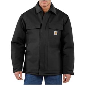Carhartt Men's Loose Fit Firm Duck Insulated Traditional Coat Black M