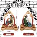 Nativity Advent Candle Holder Decoration, Christmas Nativity Scene Candle Holder Candlestick Holders Advent Wreath Candle Holder Advent Centerpiece for Christmas Party Supplies (Candles Not Included)