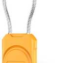 PROfezzion Secure Air Tag Holder with Metal Wire Cable for Luggage, IPX8 Waterproof Hard Shell Hidden Air Tag Case with Allen Key Locking System for Travel Suitcase, Backpack, Keys, Pets & More (Yellow)