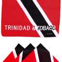 Beauty Town 3 Pcs Face Bandana Handkerchiefs 100% Cotton Print Multipurpose Head Wrap Scarf (Trinidad & Tobago - Red)