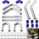 Universal 3" Aluminum Intercooler Piping U-Pipe Kit with Coupler and T-Clamps