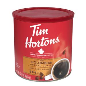Tim Hortons Colombian Ground Coffee 30 oz Can (EXP 10/25/26)