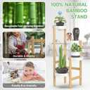 Wisuce Bamboo Plant Stands Indoor, 4 Tier Tall Corner Plant Stand Holder & Plant Display Rack for Outdoor Garden Indoor Home (4 Tier -2)