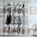 Camping Trailer Camper Shower Curtain 72x72 Inch Bathroom Curtains Set Home Waterproof Polyester Fabric with Hooks