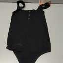 Popilush Bodysuits for Women Tummy Control Henley Going Out Outfits Shirts Body Suits Thong Button Down Tank Tops, X-Small-Small, Black