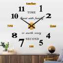 VANGOLD Giant Wall Clock for Living Room Decor, Decorative Wall Clocks Battery Operated (Gold Wall Decor)