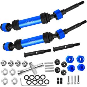 Steel #45 Rear Drive Shaft CVD Upgrades Part for ECX 1/10 2WD Ruckus,Axe,Brutus,Circuit,AMP MT,AMP DB,AMP Crush,K&N Torment,Front Axles Driveshaft with Hex,Navy Blue