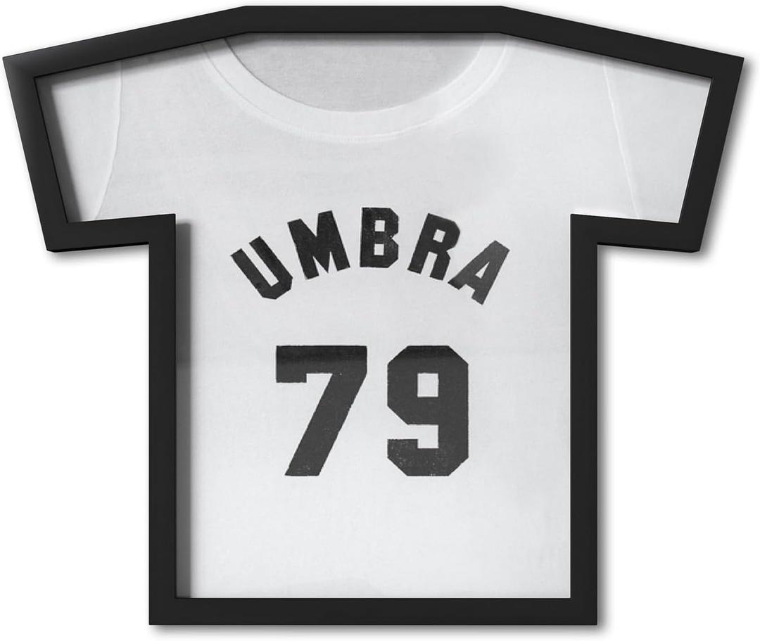 Umbra T-Frame, Unique T-Shirt Display Case to Showcase Youth Sized T-Shirts (Small to Large), Black