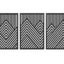 Wood Wall Art Mountains Set of 3 Geometric Wood Decor Panels (Black)