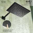 KENES Matte Black Rainfall Bathroom Shower System Rain Shower Head and Handle Set, Shower Faucet Set with 10-Inch Rain Showerhead and Handheld Spray, (Shower Valve Included), LJ-6026A-2