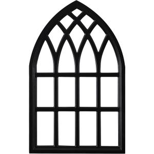 Sintosin Vintage Black Arched Window Frame Wall Decor 20 X 32 Inch, Hanging Wood Frame Rustic Cathedral Wall Decor for Living Room Bedroom Hallway Halloween Thanksgiving Christmas