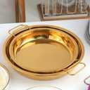 Buyer Star 9 Inch Stainless Steel Steaming Tray, Cold Noodle Plate w/Folding Hot Dish Plate Clip, Round Big Egg Drip Pan, Silver