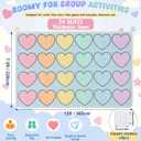 Drydiet Large Classroom Rug 7.5x12ft Heart Area Rug, Seats 24 | Abstract Educational Play Carpet Colorful Seating Carpet