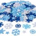 Fun Express 1" - 2" Bulk 100 Pieces Self-Adhesive Blue & White Felt Snowflakes