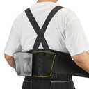 COOLJOB Expert Back Brace for Lower Back Pain Relief, Powerful Lumbar Support with 3D Foam Pad and Elastic Shoulder Strap, Breathable Adjustable Support Belt for Men Women, Black, XL for Waist 48-58"