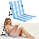 Stripes Foldable Pool Chair,Ultra-Light Portable Beach Chair with Carry Bag for Sunbathing Swimming Poolside Picnic Lawn Road Hiking Trips (1, Blue and White)