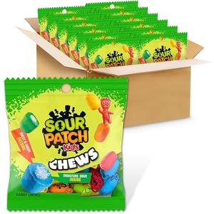SOUR PATCH KIDS Chews Soft & Chewy Candy, Bulk Candy, 12-2.12 oz Bags By 15 OCT 2026
