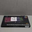 Wireless Keyboard and Mouse - RGB Backlit, Rechargeable & Light Up Letters, Full-Size, Ergonomic Tilt Angle, Sleep Mode, 2.4GHz Quiet Keyboard Mouse for Mac, Windows, Laptop, PC, Trueque(White)