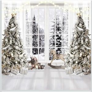 Alltten White Christmas Backdrops for Photography Christmas Background Winter Backdrop Cartel De Navidad para Fotos 10X10FT F107