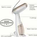 Conair Handheld Garment Steamer for Clothes, Turbo Extreme Steam 1875W Fabric Steamer, Portable Handheld Design, Strong Penetrating Steam, White/Champagne