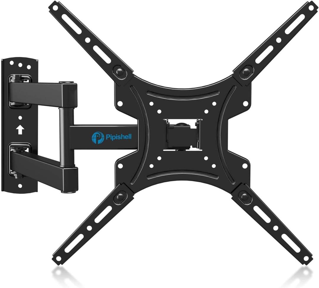 Full Motion TV Wall Mount Bracket Articulating Arms Swivels Tilts Extension for Most 26-55 Inch LED LCD Flat Curved Screen TVs, Max VESA 400x400mm up to 66lbs by Pipishell Full Motion TV Wall Mount Bracket Articulating Arms Swivels Tilts Extension for Most 26-55 Inch LED LCD Flat Curved Screen TVs, Max VESA 400x400mm up to 66lbs by Pipishell