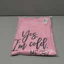 Womens I'm Yes Cold Me 24:7 Printed Funny Sweatshirt Long Sleeve Crewneck Letters Casual Loose Pullover Top (X-Large, Style B Pink)