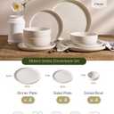 Famiware Meteor Plates and Bowls Sets for 4, 12 Pieces Dinnerware Sets, Microwave and Dishwasher Safe Dishes Set, Creamy White