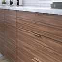 4 x Richelieu Hardware BP989880CHBRZ Lincoln Collection 3 1/8-inch (80 mm) Center-to-Center Brushed Champagne Bronze Modern Cabinet and Drawer Edge Pull Handle for Kitchen, Bathroom, and Furniture