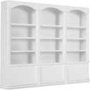 Wooden Dollhouse Bookcase, 23x17.9x2.8cm 1:12 Mini Bookshelf Display Cabinet Furniture (White)