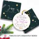 5 x Sister Ornament 2025, Appreciation Gifts for Sisters Bestie Sibling Soulsister, Thoughtful Sister Gifts from Sis Brother, Sisterhood Birthday Decor, Ceramic Ornaments for Christmas Tree