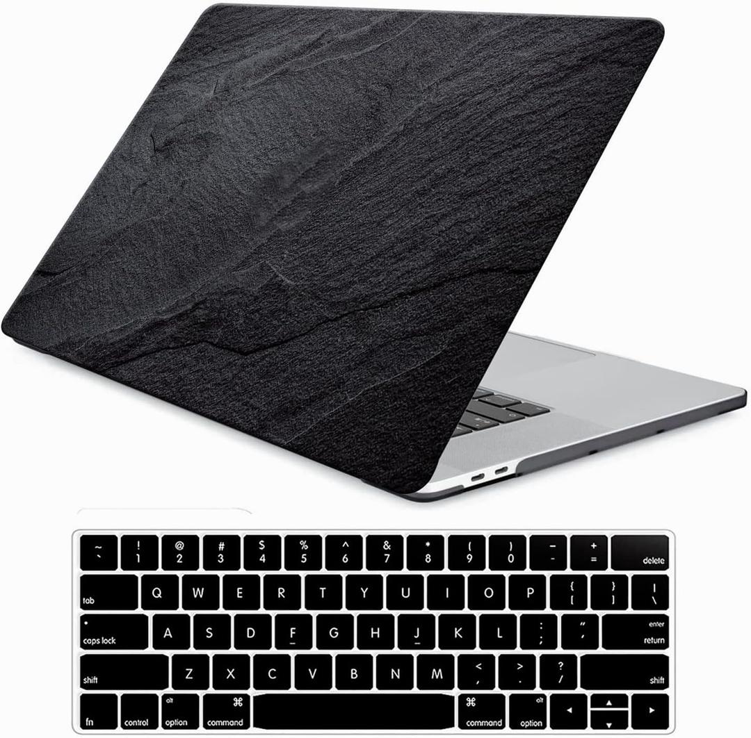 Funut for MacBook Air 13-inch Case 2022 2021 2020 2019 2018 Release M1 A2337/A2179/A1932, MacBook Air 2021 Case, Plastic Hard Shell Cover & Keyboard Cover for MacBook Air 13.3 inch, Black Marble