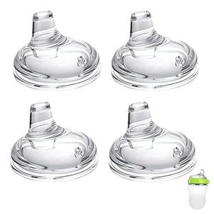 Spout Sippy Cup Nipples for Comotomo Baby Bottles, Transition Cup Food Grade Silicone Soft Nipple, 6m+, Pack of 4