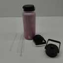 BJPKPK Insulated Water Bottles with Straw Lid, 32oz Metal Large Water Bottle with 3 Lids, Reusable Leak Proof BPA Free Thermos, Stainless Steel Tumblers for Sports, Gym, Travel-Blossom