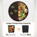 5L Large Electric Composter for Kitchen, Indoor Countertop Compost Bin Smart Humidity Sensor for Turning Food Waste into Pre-compost by 90%, Visible Window, One-Touch Operation, Auto-cleaning