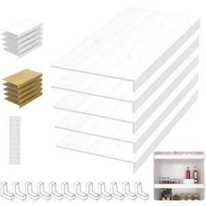 Wire Rack Covers, Foamed PVC Wire Shelf Covers for Pantry Removable Closet Cabinet Bathroom Kitchen Shelving Decoration(White,24x12 inch)