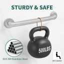 Safety Grab Bars for Bathtubs and Showers, Non Slip 304 Stainless Steel Bathroom Balance Bar, ADA Compliant Shower Handles for Elderly, Handicap, Senior & Children (Brushed Nickel, 24 Inches)