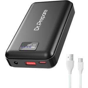 Dr.Prepare 16000mAh Battery Pack with 7.4V DC Output for Heated Vest, Faster-Charging Power Bank with 5V USB Output & Type C In/Output, Portable Compact Battery for Eye Mask, iPhone and iPad, Desk Fan