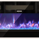 36 Inch Electric Fireplace With Remote Control, Black