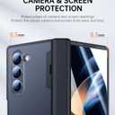 4 x Compatible for Samsung Galaxy Z Fold 6 Case Military Grade Drop Protection Built-in Screen Protector Translucent Slim Compatible for Samsung Galaxy Z Fold 6 Phone Case, Black