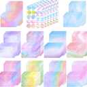 320 Packs Watercolor Stationery Paper and Envelope Set, (100 Double Sided Stationary Writing Papers+100 Matching Envelopes+120 Round Dot Sticker) 10 Design, Pen Pal Supplies (5.5 x 8.25 Inch)