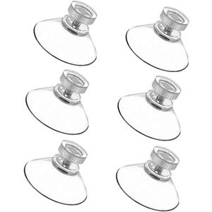 BlingKingdom 6pcs Suction Cup Glass Suction Pads 41mm Clear PVC Plastic Sucker Pads Without Hooks Extra Strong Adhesive Suction Holder