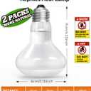 Reptile Heat Lamp, Simulate Natural Sunlight Heat Light Bulbs 2 Pack 100W Amphibians Basking Heat Lamp Bulbs for Reptiles, Bearded Dragon, Lizard, Turtle, Chicken